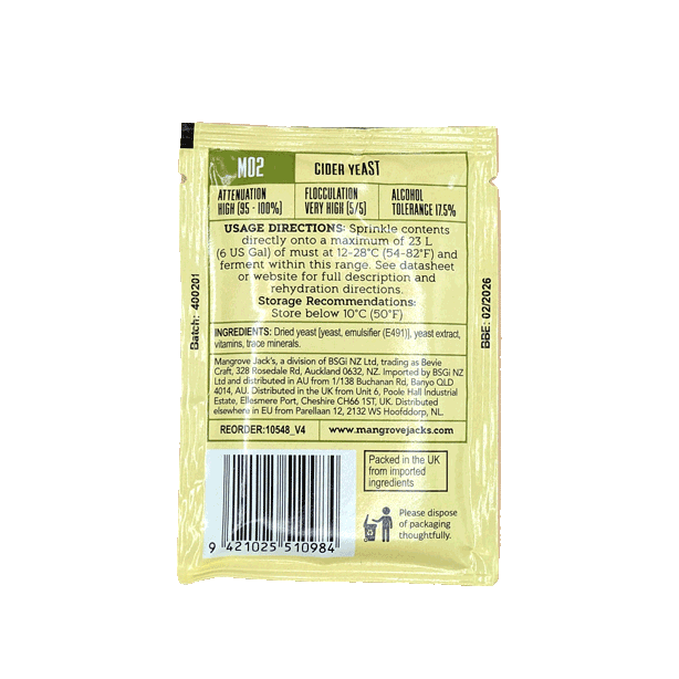 Levure de Cidre - Cider M02 Mangrove Jack's - 9g