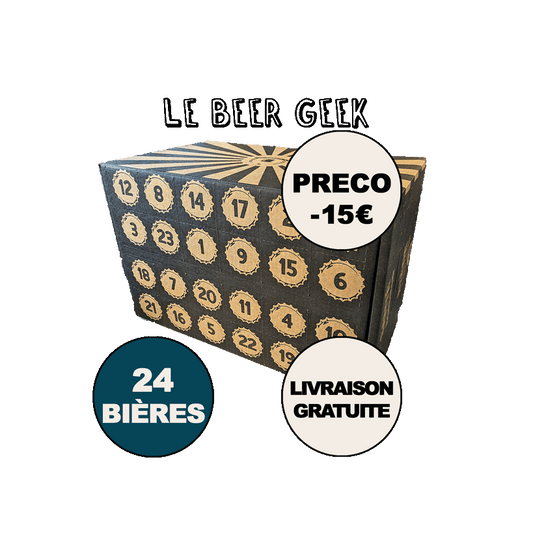PRECOMMANDE Calendrier "Le Beer Geek" - Calendrier de l'Avent de 24 Bières Craft de prestige - Livraison mi-Novembre